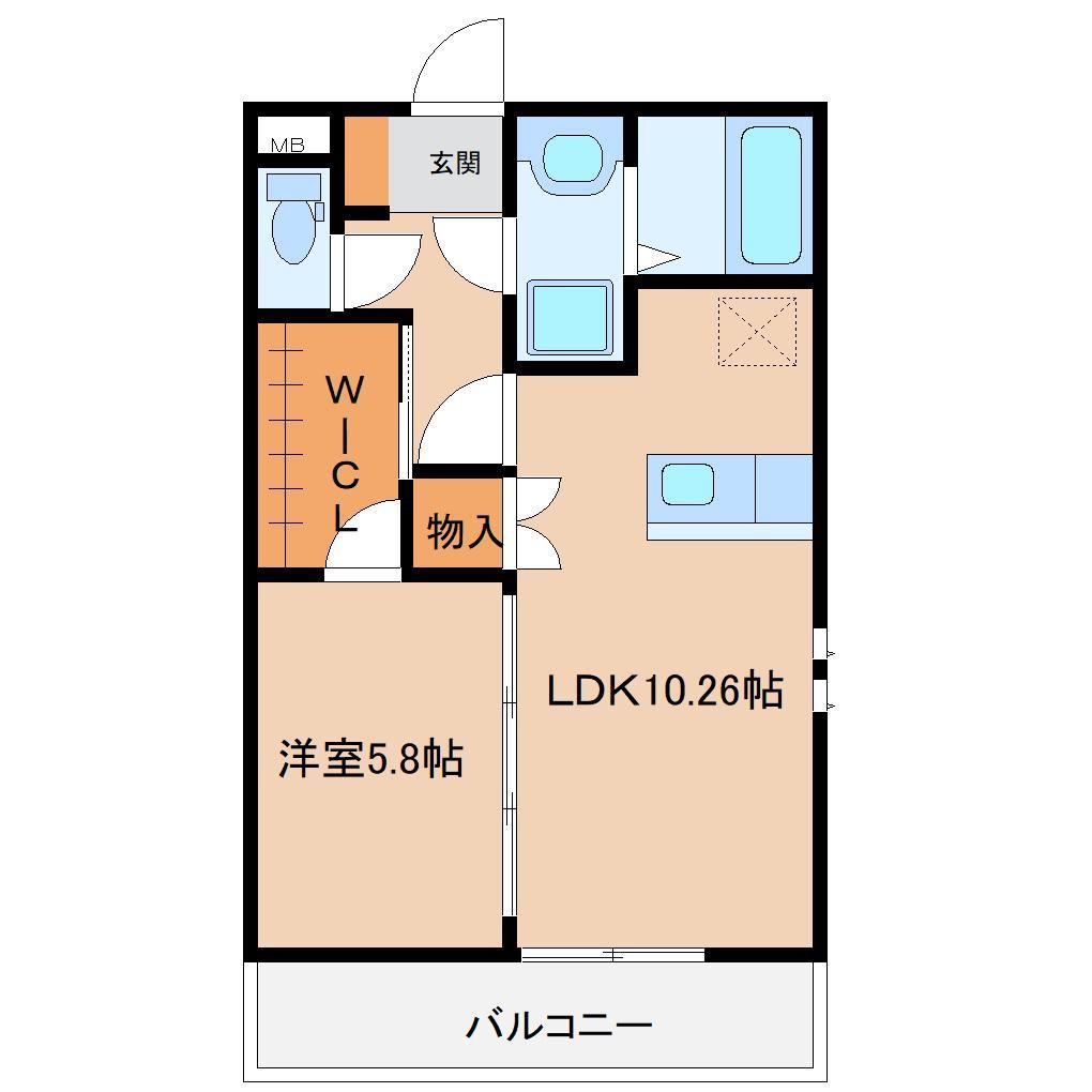MINC P(1LDK/1階)の間取り写真