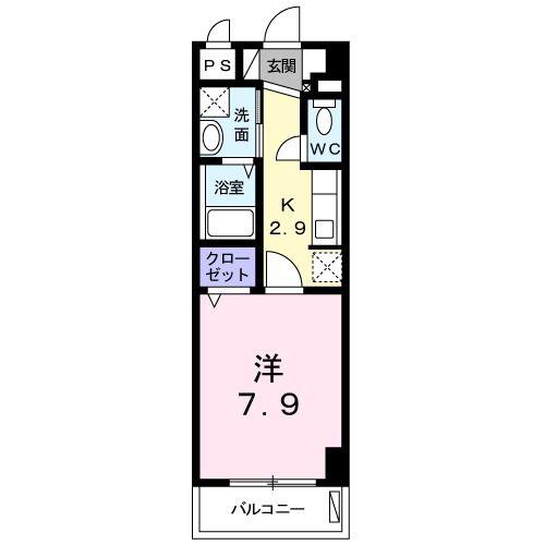 セレーノ銘苅(1K/2階)の間取り写真