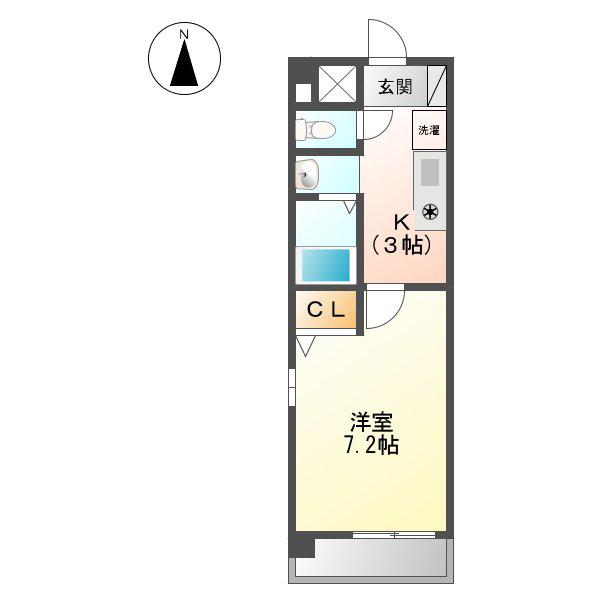 エクセレント21(1K/2階)の間取り写真