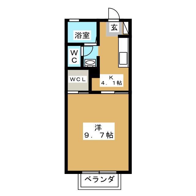 フィニックス B(1K/1階)の間取り写真