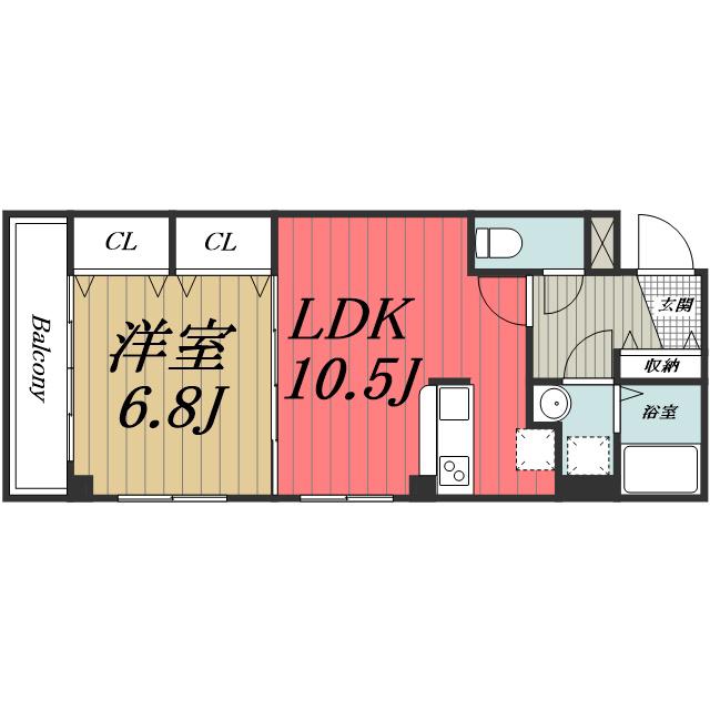 表町PRIMEHILLS(1LDK/4階)の間取り写真