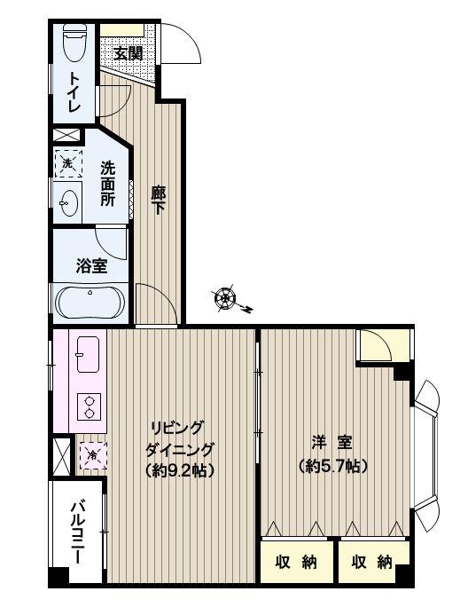 阿部ビル(1LDK/3階)の間取り写真