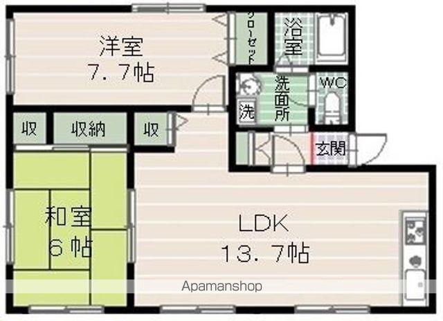 アリウープ原(2LDK/1階)の間取り写真