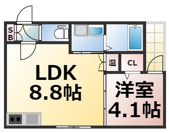 F ASECIA NANA(1LDK/3階)の間取り写真