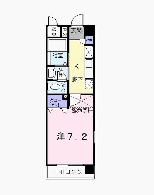 スヴニールⅡ(1K/7階)の間取り写真