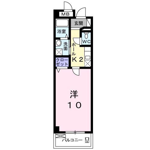 エストグランディール(1K/3階)の間取り写真