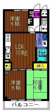 ユートリエマンション(3LDK/2階)の間取り写真