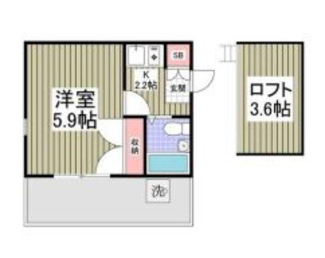シティパレス東住脚折3(1K/2階)の間取り写真