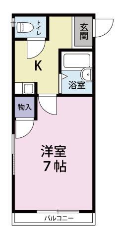 ワニーズテラス(1K/2階)の間取り写真