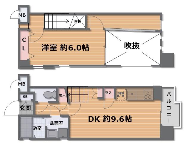 パラッツォ ディ モデルノ(1LDK/2階)の間取り写真
