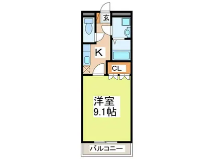 ハイムアメニティ(1K/2階)の間取り写真
