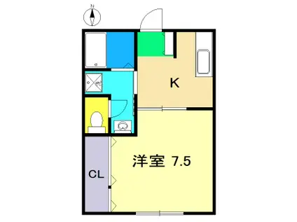 ハイツファータ(1K/1階)の間取り写真