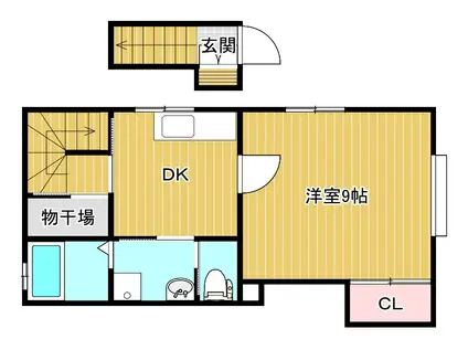 CHARITE(1DK/2階)の間取り写真