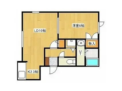 双葉の杜D棟(1LDK/2階)の間取り写真