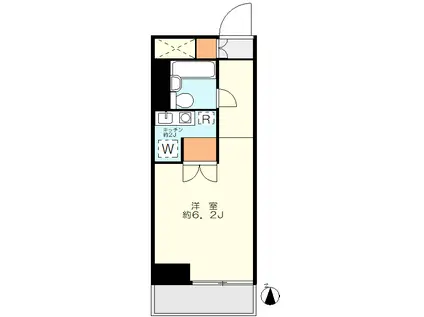 パルコヴェルデ白金(1K/2階)の間取り写真