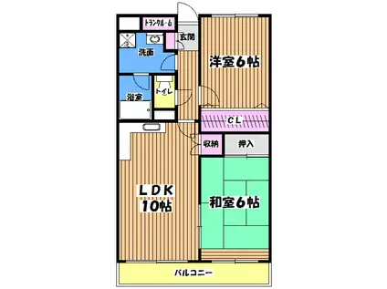 リヴェールシモ(2LDK/1階)の間取り写真