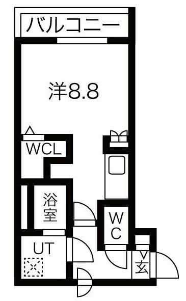 アルファスクエアひばりが丘(1K/2階)の間取り写真