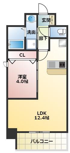 ALIVIS北梅田(1LDK/8階)の間取り写真