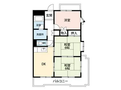 成瀬ハイツII(3DK/4階)の間取り写真