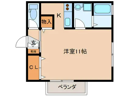 エイトキューブ(1K/2階)の間取り写真