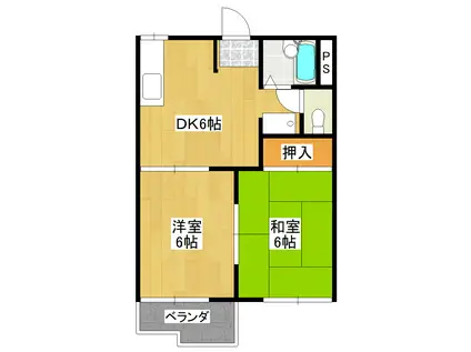 フレグランス エスポワール(2DK/2階)の間取り写真