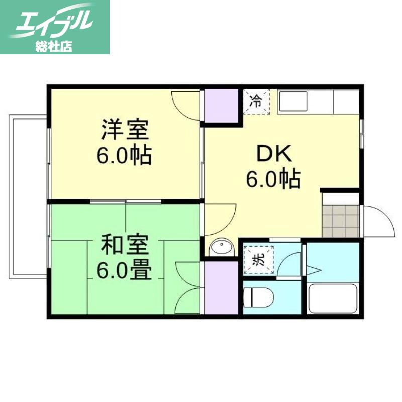 ニューシティM(2DK/1階)の間取り写真