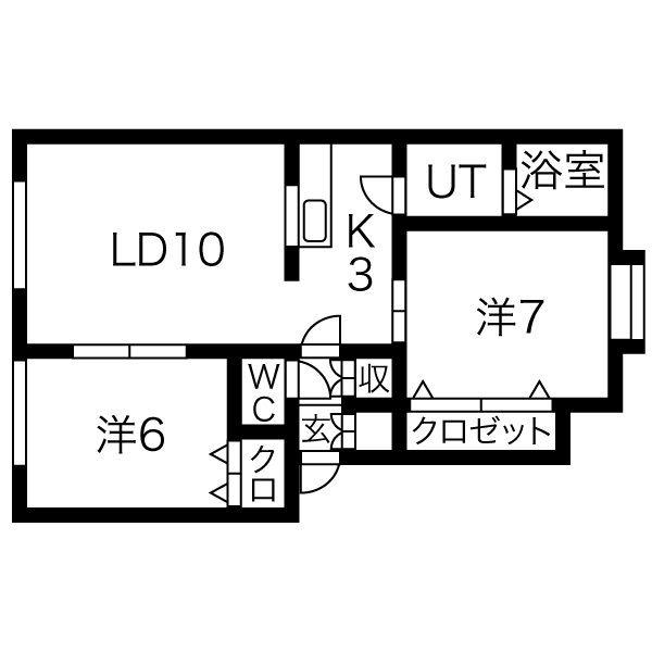グリシーヌ(2LDK/1階)の間取り写真