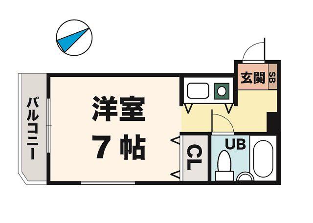 ジュネス福田(ワンルーム/1階)の間取り写真
