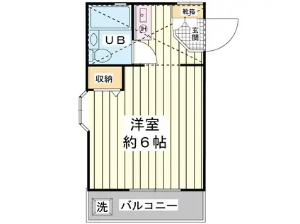 ローズアパートD棟(ワンルーム/2階)の間取り写真