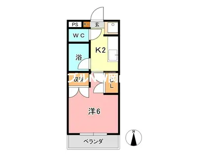 マンションLEE I棟(1K/3階)の間取り写真