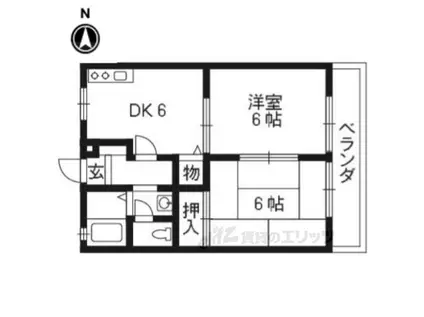 メゾンデフェエリク(2DK/2階)の間取り写真