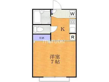 ウスタリアI(1K/2階)の間取り写真