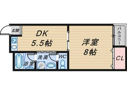 ローレル三番館(1DK/1階)の間取り写真