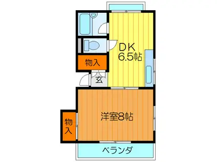 メゾンアカツキ(1DK/2階)の間取り写真