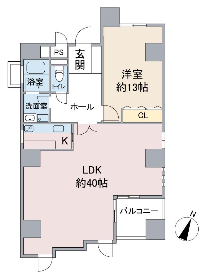 バードヒル伏見(1LDK/4階)の間取り写真