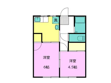 マルイチアパート(2K/2階)の間取り写真