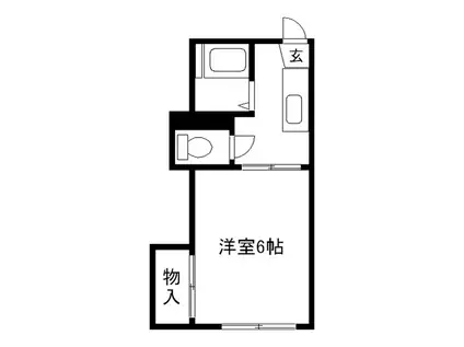 オレゴンハイツB(1K/2階)の間取り写真