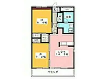 リバーズマンション築捨II(2LDK/5階)の間取り写真