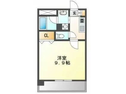 CHERRY SUITE(1K/2階)の間取り写真