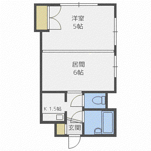 STUDIO・7(1LDK/3階)の間取り写真