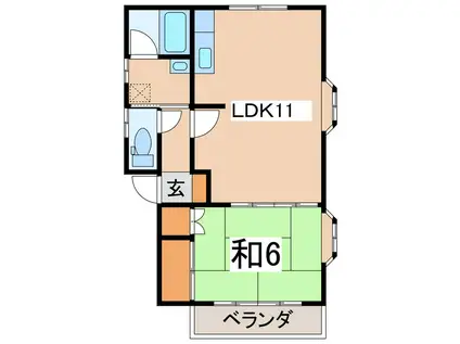 ハイツ・コスモス(1LDK/2階)の間取り写真