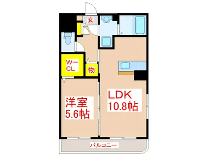 MOKONOマンション(1LDK/3階)の間取り写真