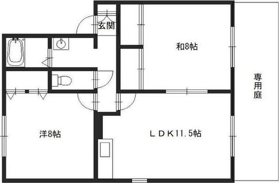 メゾンプランタニエール(2LDK/1階)の間取り写真