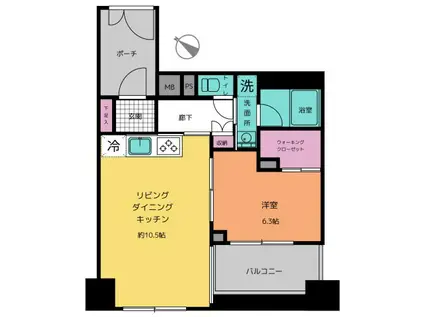 アトラスヒルズ文京白山(1LDK/15階)の間取り写真