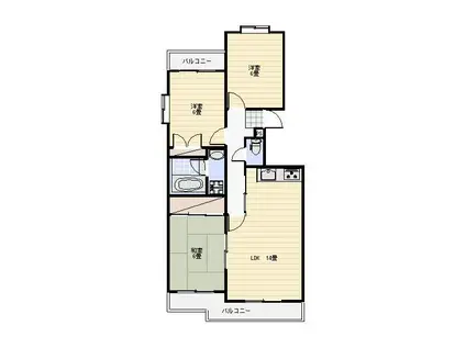 ヴィラ小鷹野(3LDK/3階)の間取り写真