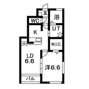サンローズB(1LDK/1階)の間取り写真