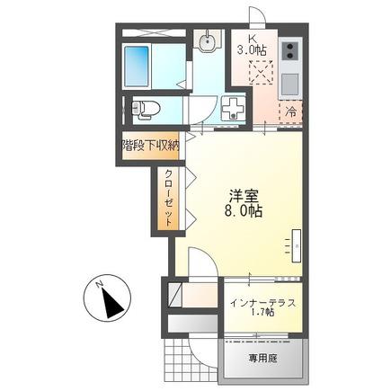ハウゼ21II(1K/1階)の間取り写真