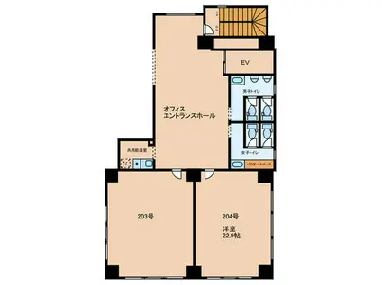 ラ・ペーシュ天王寺(ワンルーム/2階)の間取り写真