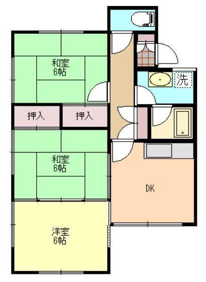 新田ハイツA(3DK/1階)の間取り写真