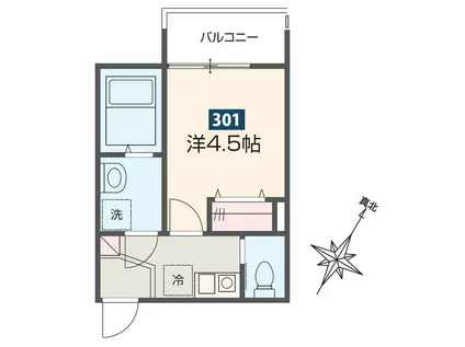 メルディア小川(1K/3階)の間取り写真